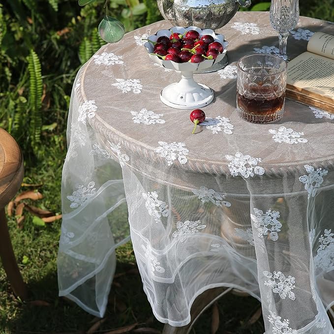 patdrea Designer White Lace Elegant Tablecloth - Image 8