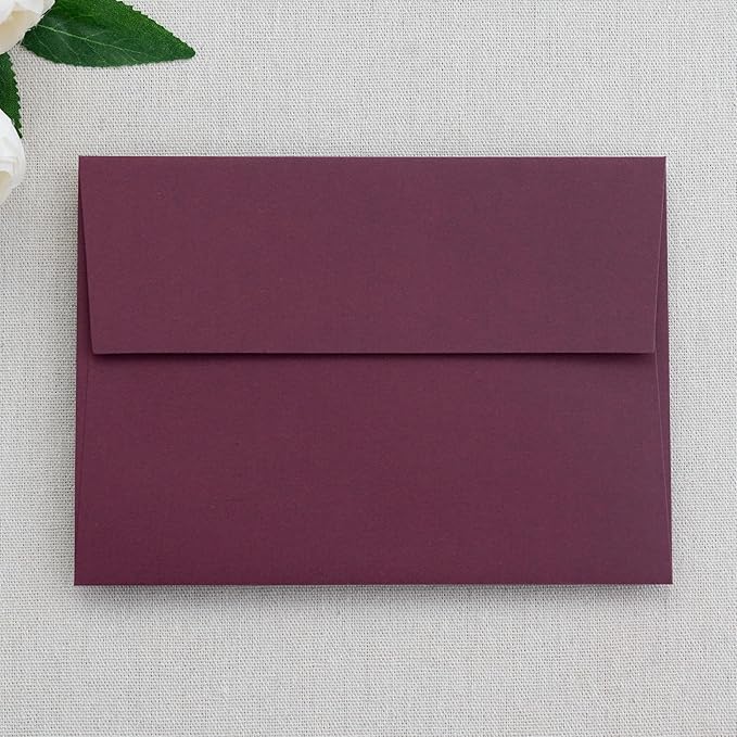 PONATIA 50PCS 5x7 Envelopes, Burgundy A7 Envelopes Self Seal - Image 7