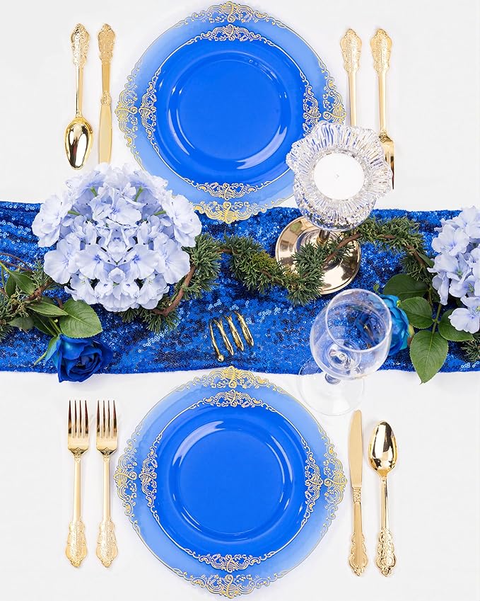 Nervure 350PCS Blue Plastic Plates - Image 9