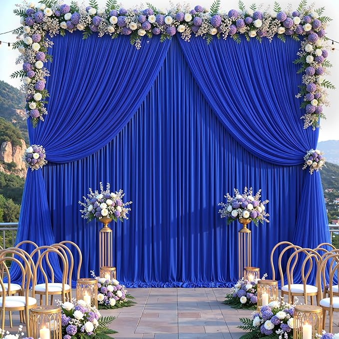 Royal Blue Tulle Backdrop Curtain - Image 4