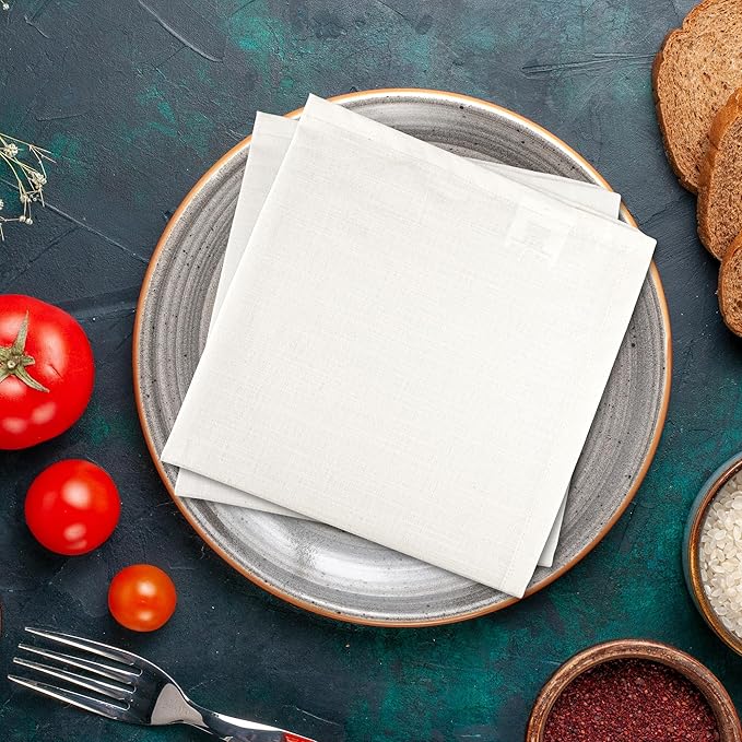 Urban Villa 12-Pack Ivory Dinner Napkins 100% Cotton Coth Napkins Everyday Use - Image 6