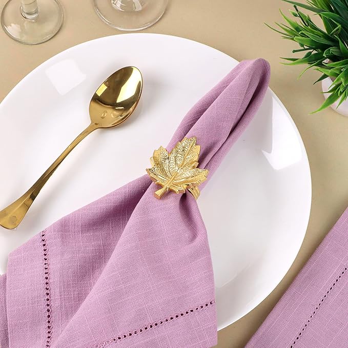 Set of 12 Maple Leaf Napkin Rings - Image 2