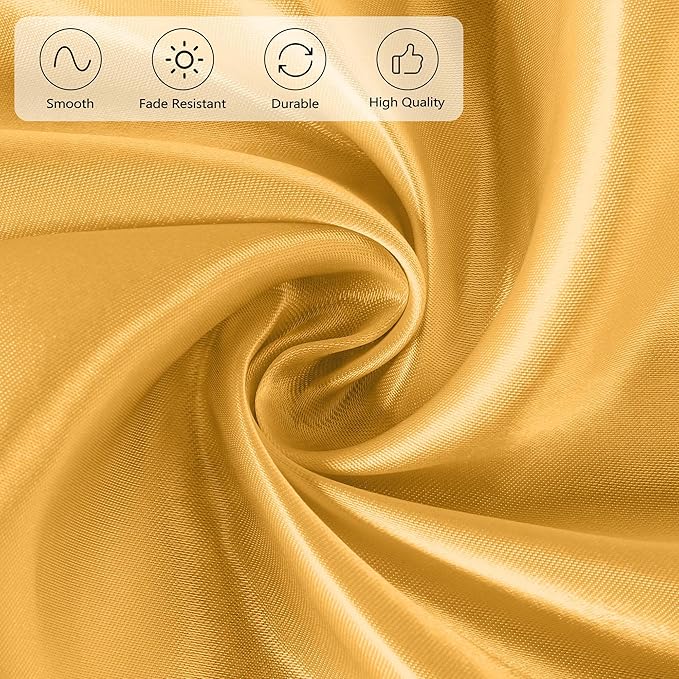 Ruisita 120 Inches Round Satin Tablecloths Gold Overlay Round Satin Table Cover - Image 4