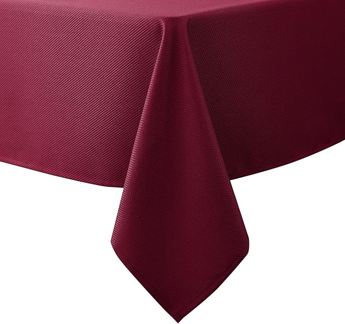 Biscaynebay Textured Fabric Christmas Rectangle Table Cloth 90x156 Inch by Biscaynebay