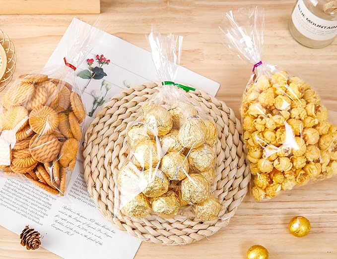 LOKIQNG Cellophane Bags Plastic Treat Bag Clear Cookie Candy Bags - Image 6