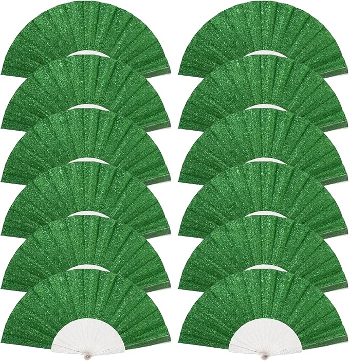12 Pack Handheld Fan, Folding Hand Glitter fan by SiissaPeksid