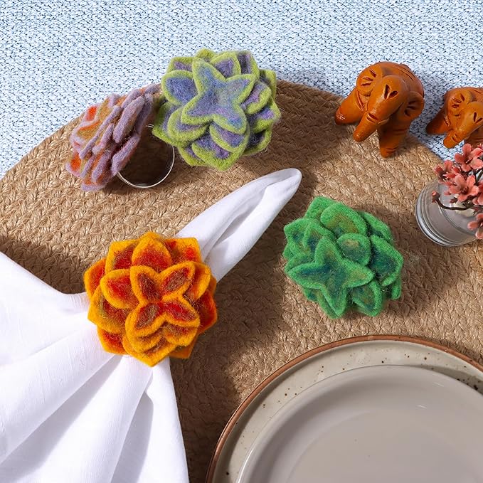 Wool Felt Napkin Ring Set of 8 - Image 4