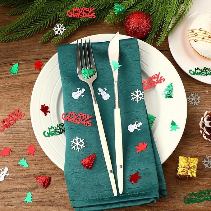 MARFOREVER Christmas Glitter Confetti Table Decorations - Image 6