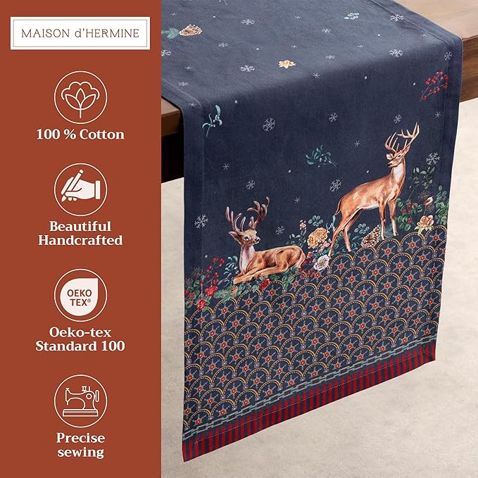 Maison d' Hermine Table Runner 100% Cotton Single Layer Table Runners 72 inches - Image 2