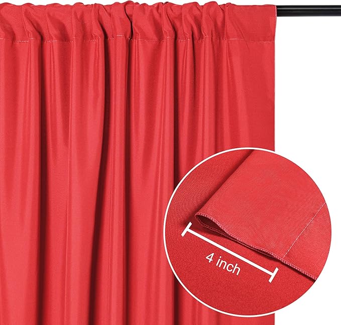 DWCN 10x7 FT Red Backdrop Curtains - Image 3