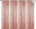 Sugargirl Rose Gold Sequin Backdrop Curtain 4 Panels 2FTx8FT Glitter Rose Gold by Sugargirl