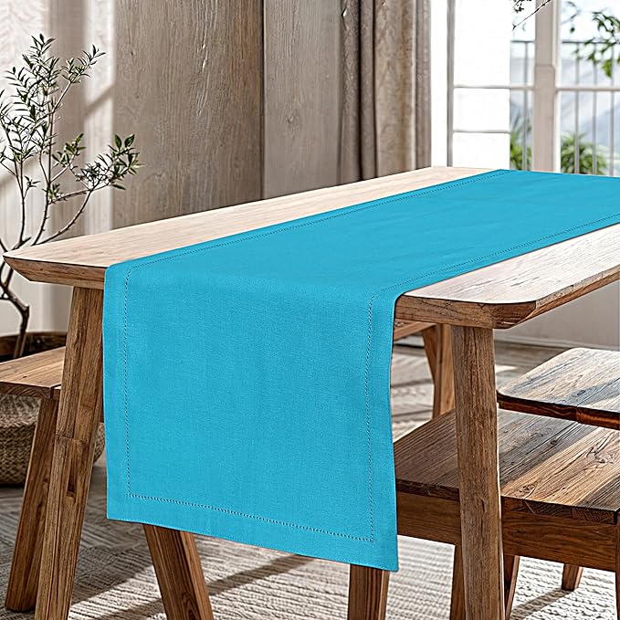 Ruvanti Linen Table Runner 90 Inches, Classic Hemstitch, Non-Slipping, Stain - Image 9