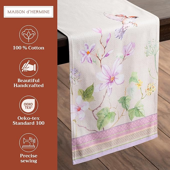 Maison d' Hermine Table Runner 100% Cotton Double Layer Table Runners 72 inches - Image 2