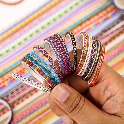 emmoolife 50 Rolls Skinny Washi Tape Set 3mm Wide, Junk Journal Supplies - Image 5