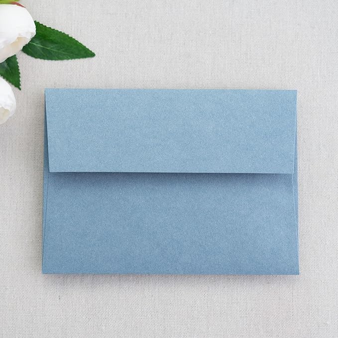 PONATIA 50 Pieces 5x7 Envelopes, Dusty Blue A7 Envelopes Self Seal - Image 3