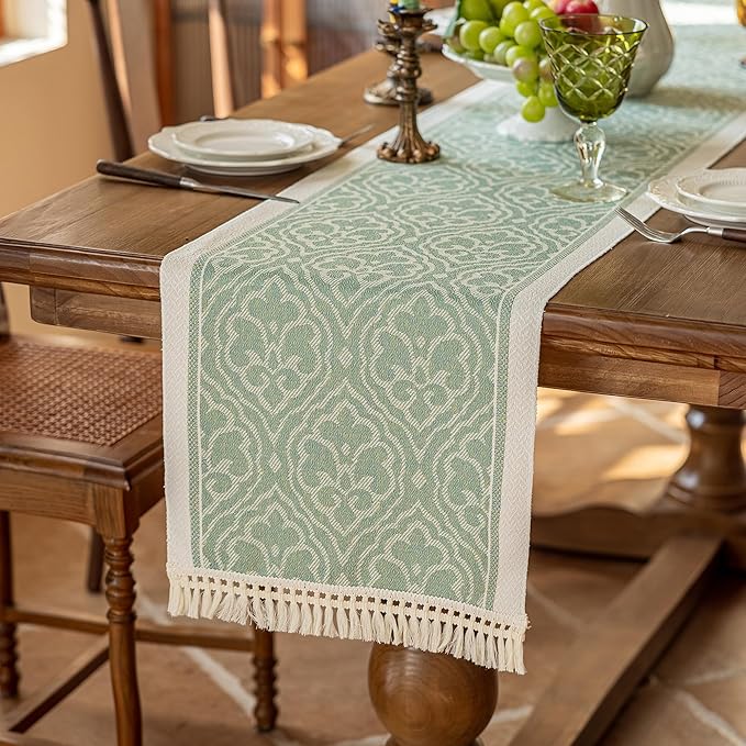 Table Runner 48 Inches Long, Waterproof Boho Table Runner by UWWGKK