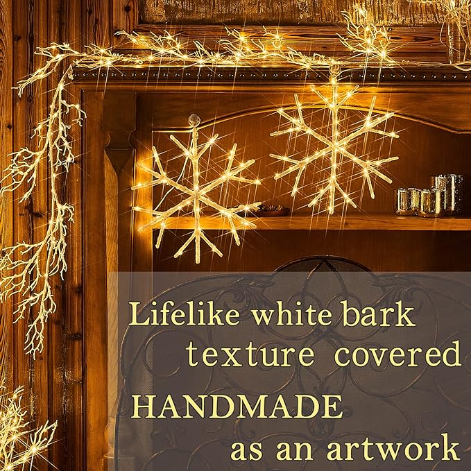Fudios Lighted Snowflake LED Warm White Battery Operated - Image 2