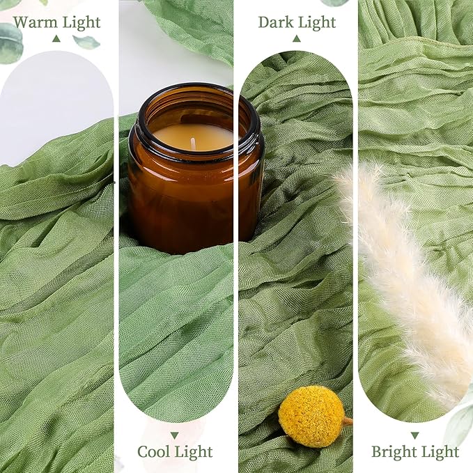 6 Pack Sage Green Cheesecloth Table Runner 10FT Long Boho Gauze Table Runner - Image 5
