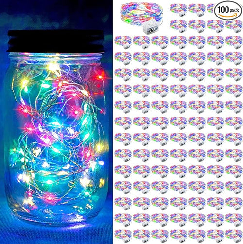 100 Pack Fairy Lights 7Ft 20 LED Twinkle String Lights 3 Modes Battery Operated by chzk