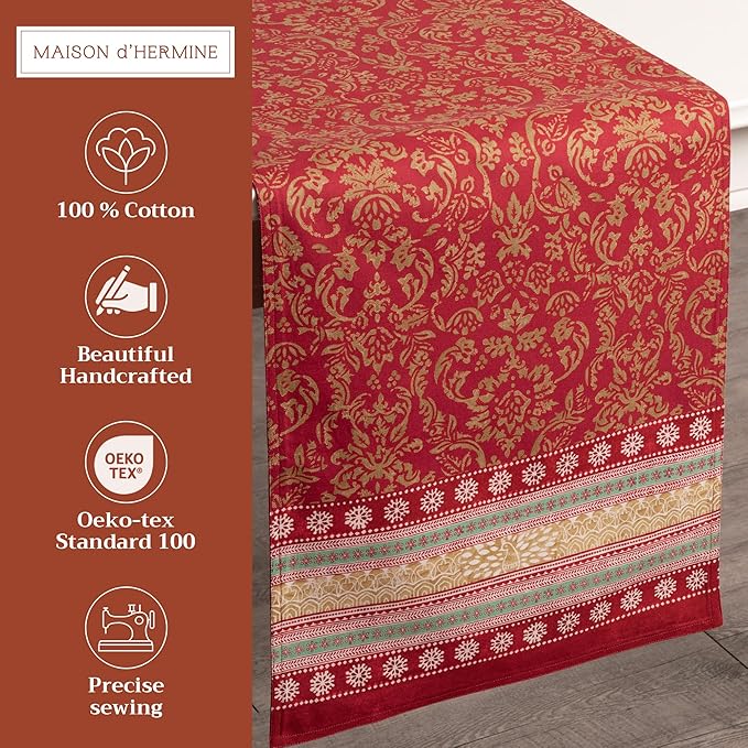 Maison d' Hermine Table Runner 100% Cotton Double Layer Table Runners 72 inches - Image 2