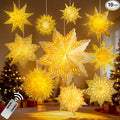 10 Pcs Christmas Paper Snowflake Lanterns, Large Christmas Paper Star Lanterns by OuMuaMua