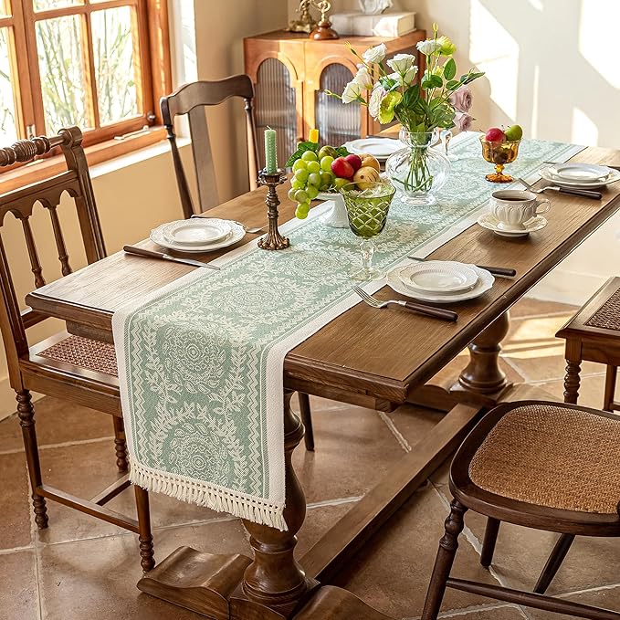 Table Runners 72 Inches Long Waterproof Boho Table Runner - Image 2