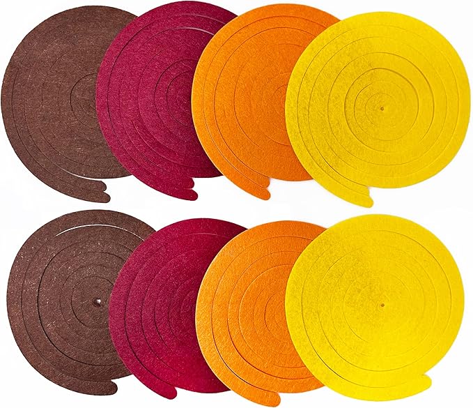 36 Pcs Fall Hanging Swirl Decorations Brown Burgundy Orange Yellow Felt Swirl - Image 8