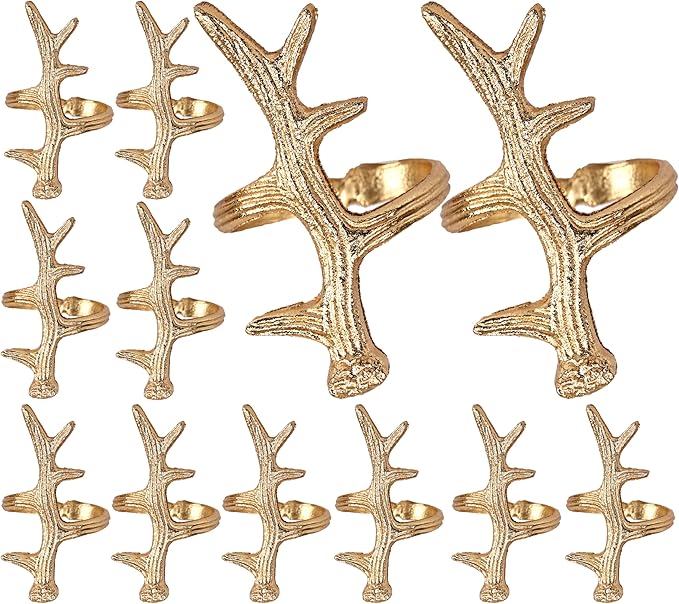 Lightweight Metal Napkin Rings Set of 12 by CLEENTABLE