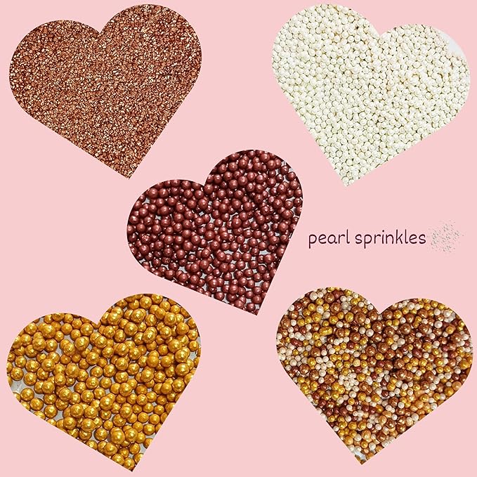Confect Sprinkle Mix – Edible Gold, Bronze & White Sugar Pearls - Image 5