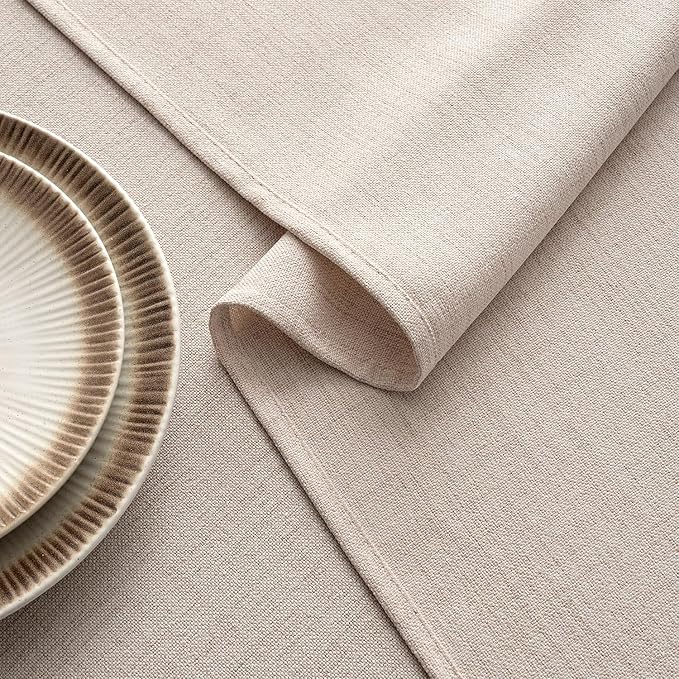 MIULEE Natural Linen Tablecloth 60x120 Inch Rectangle Table Cloth Waterproof - Image 3