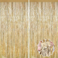 2Pack Champagne Gold Backdrop Birthday Decorations Foil Curtain Backdrop Gold by forlvwoon