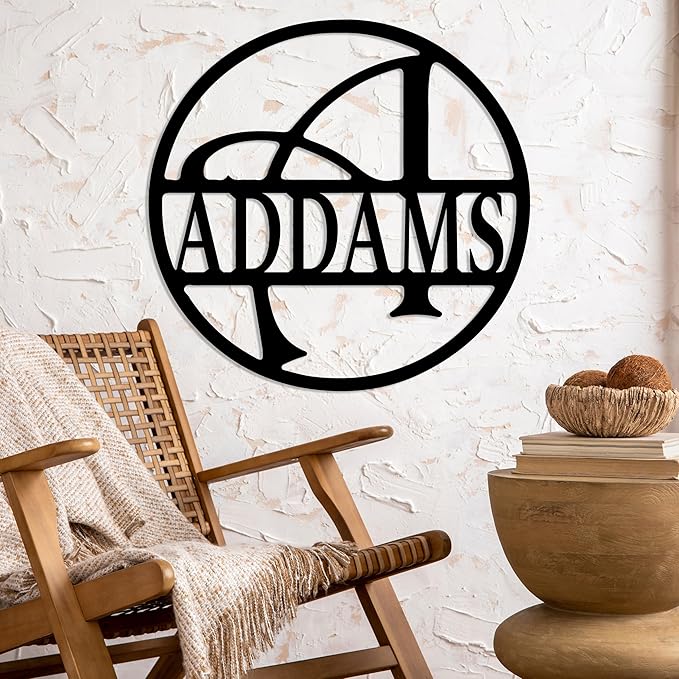 Personalized Metal Name Signs, Split Letter Monogram Wall Decor, Custom Last - Image 3