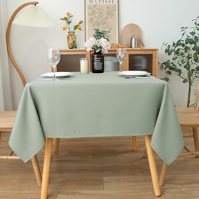 Biscaynebay Square Tablecloth 54x54 Inch-Sage Card Fabric Table Cover-Small - Image 2