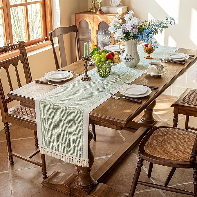Table Runners 83 Inches, Waterproof Boho Table Runner - Image 2