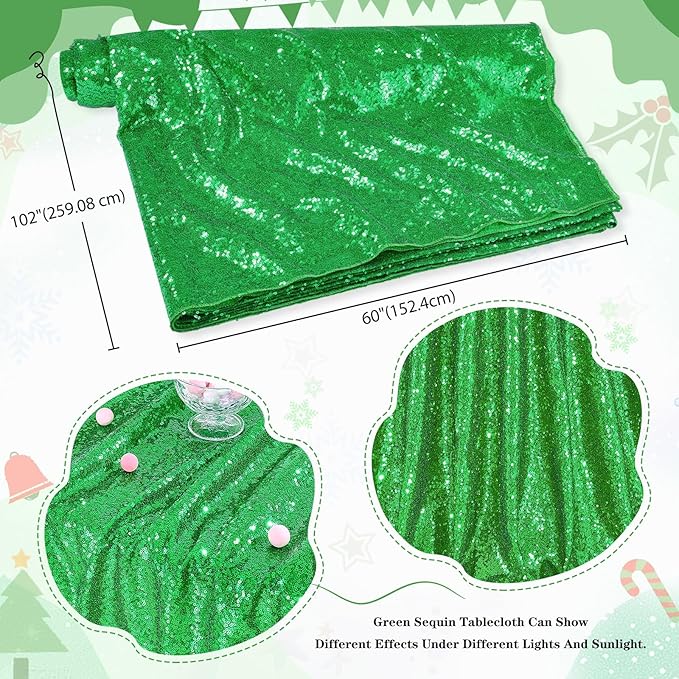QueenDream 60x102 Inches Green Table Clothes - Image 5
