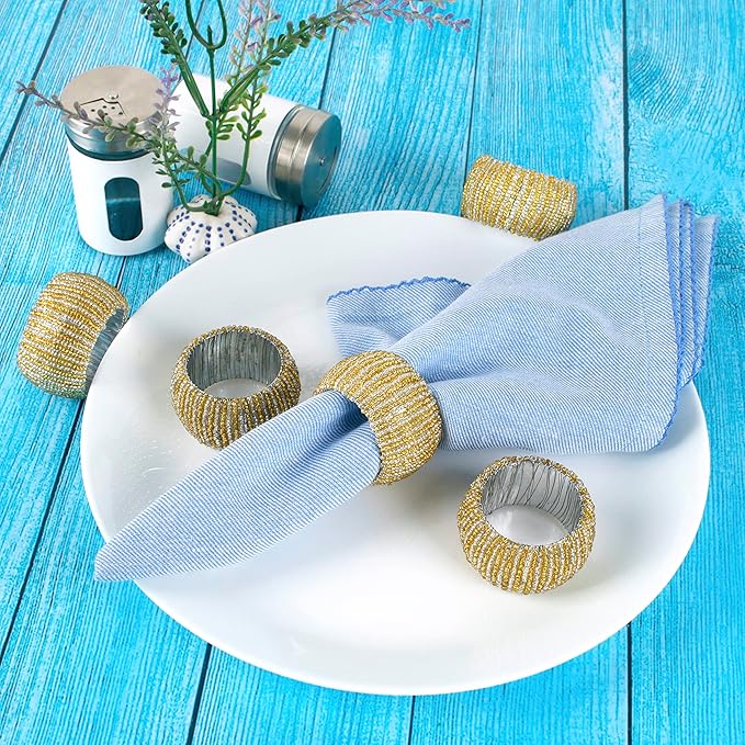 Decorative Beaded Napkin Rings Set of 12 - Image 2