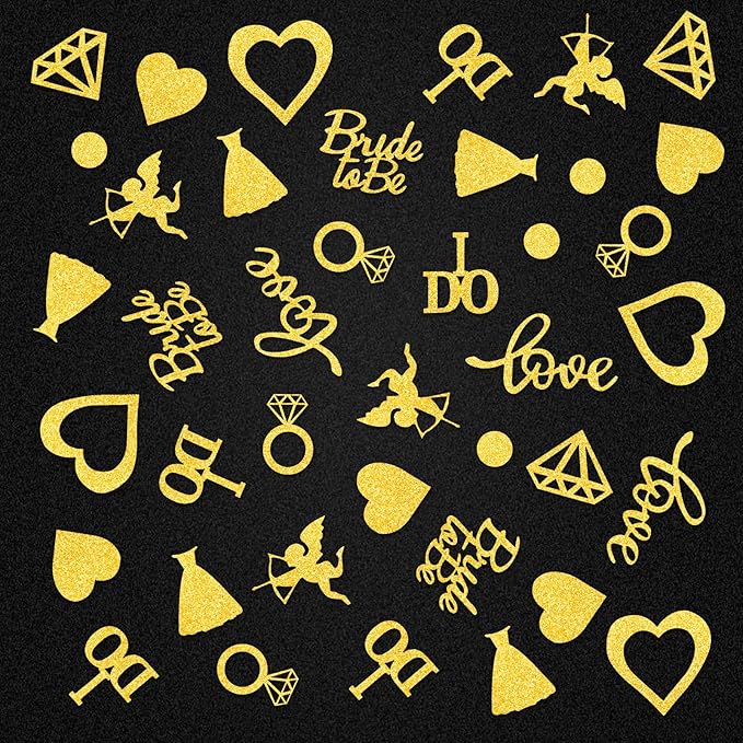 200pcs Wedding Table Confetti, 10 Shapes Table Scatters Glitter Diamond Ring - Image 6