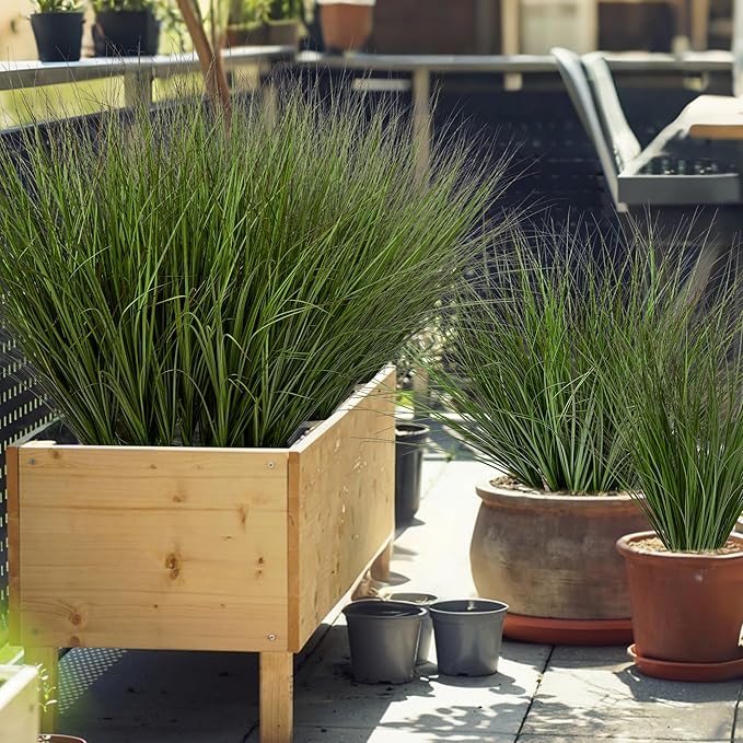 48PCS 17.3" Fake Plants Artificial Wheat Grass Greenery Plastic Plants Fake - Image 5