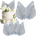 Gyufise 6Pcs Paper Palm Fan Cake Topper Palm Leaf Fan Cake Pick by Gyufise