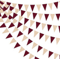 Burgundy Party Decorations Maroon Champagne Gold Triangle Banner Flag Bunting by pinkblume