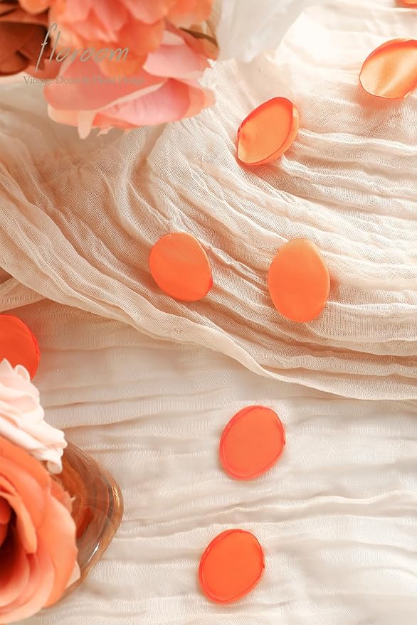 Floroom 300pcs Rose Petals Burnt Orange Faux Silk Flower Petals - Image 3