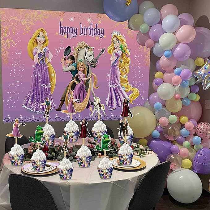 "Rapunzl Cupcake Wrappers – Princess Theme Cupcake Decoration - Image 6