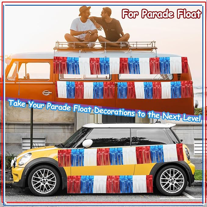 4 Pack 10 Feet Foil Fringe Garland Metallic Tinsel Streamers Banner Wall - Image 4