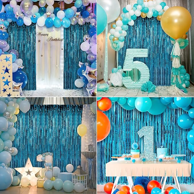 Crosize 4 Pack 3.3 x 9.9 ft Foil Fringe Curtains Party Decorations, Door - Image 5