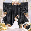 Black Backdrop for Parties 4 Panels 4.8x8FT Sequin Curtains Backdrop Drapes by MoKoHouse
