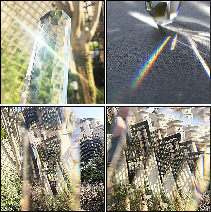 HDCRYSTALGIFTS Set 2 Crystal Suncatchers, 120mm Large Prism Sun Catchers - Image 7