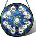 Stained Glass Window Hanging, Boho Style Sun Catchers Diamond Glass Panel by DASTOLL