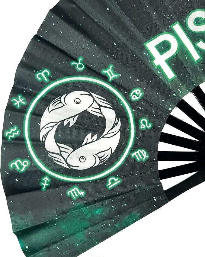 DeFlare | Cosmic Zodiac Rave Fan | Zodiac Sign Hand Fan | Astrology Rave Fan | - Image 2