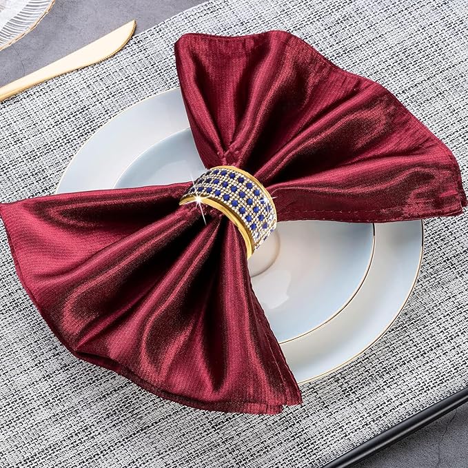 Rhinestone Napkin Ring Gold Napkin Rings Stainless Steel Blue Crystal Napkin - Image 5