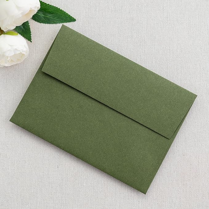 PONATIA 50 PCS 5x7 Envelopes, Olive Green Self- Adhesive A7 Envelopes - Image 9
